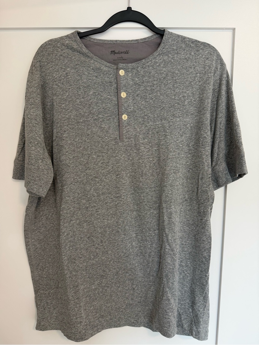 Madewell Gray Short-Sleeve Henley Tee